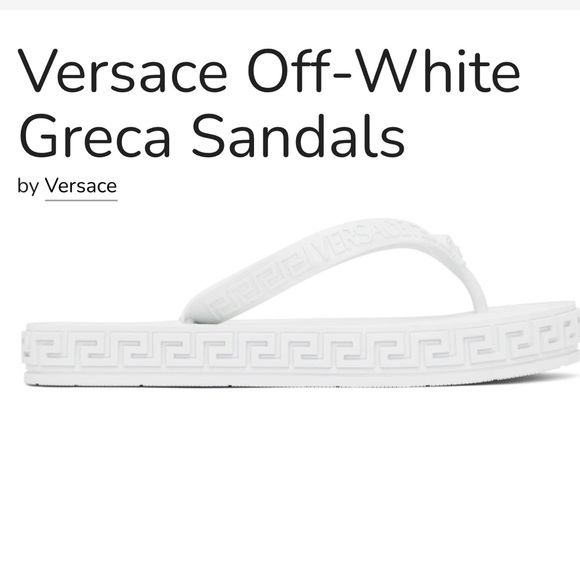 Versace Off-White Greca Flip Flops - Picture 1 of 7